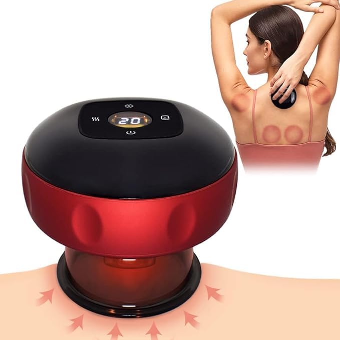 Massage House Electric Smart Shoulder, Back Cupping Device,Electric Vacuum Red Light Cupping Cups Therapy Professional Massager Kit, Helps To Reduce Muscle Pain, Swelling and Inflammation
