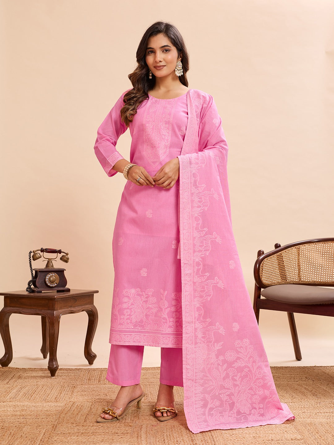 Presenting New NK Series High Quality  Top Fabric: Pure Cotton 100%  Work: Jacquard Work  Neck: Round Neck