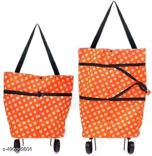 Ayuransh Expandable Shopping Trolley Bag with Wheels, Foldable, Random Patterns and Colors