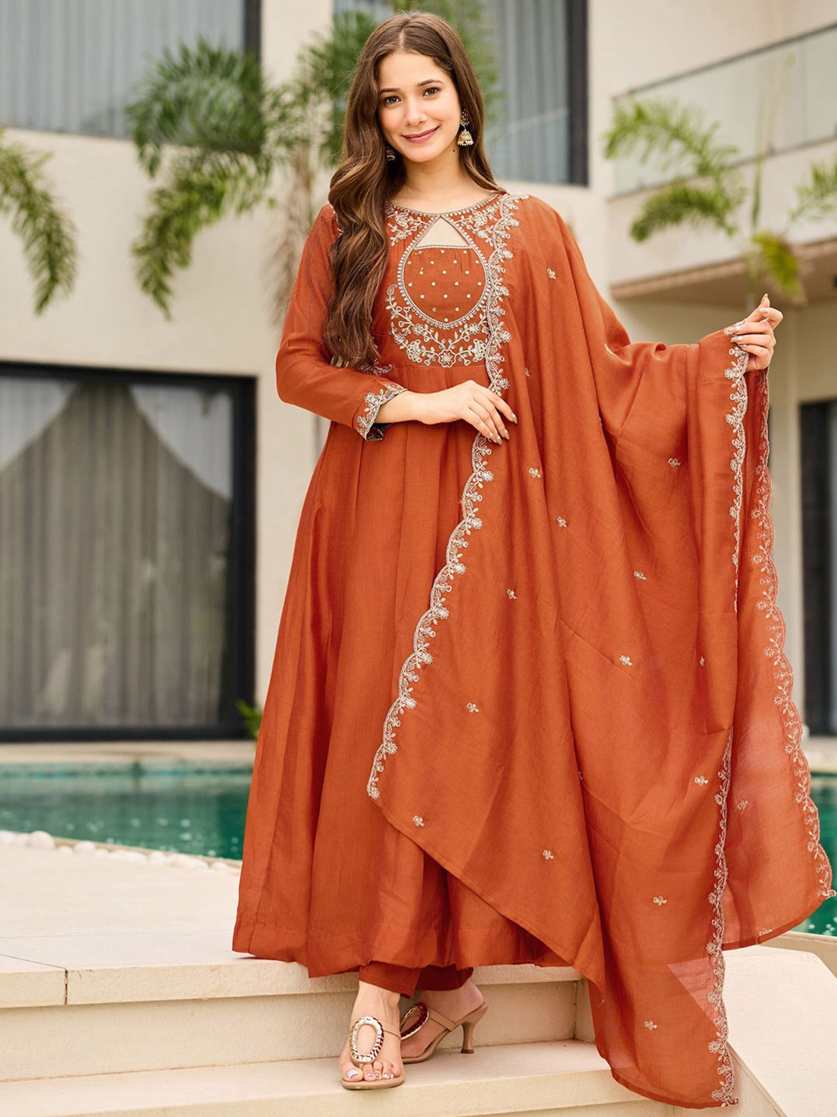Presenting New NK Series High Quality   Top Fabric: VICHITRA  Work: Embroidered Work  Neck: Round Neck