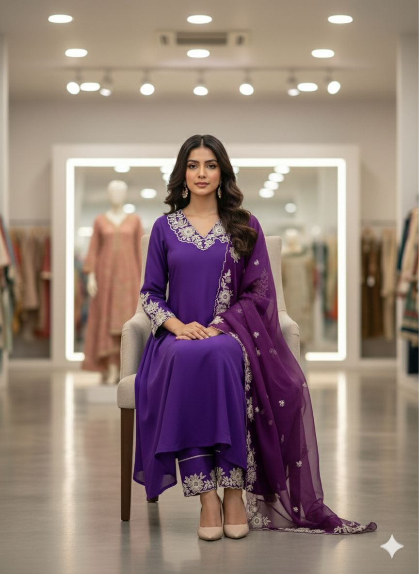 XCLUSIVE AND TRENDY FOR WEDDING SEASON OUR EMBROIDERED TOP, PANT AND DUPATTA