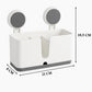 ABS Plastic Self Adhesive Magic Sticker Toothbrush Holder Wall Mounted for Bathroom with Drain Tray for Bathroom/Kitchen Spoon Holder/Toothbrush Holders for Bathroom