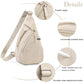 PALAY® Chest Bag for Women Men Fashion Nylon Lightweight Shoulder Bag Front Back Sling Shoulder Bag Zipper Pouch Day Bag with Handle Casual Beige Chest Bag for Hiking, Work