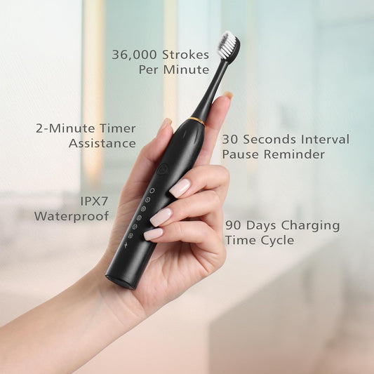 Sonic Electric Tooth Brush For Adults With 5 Modes, 4 Brush Heads & Rechargeable | Ultrasonic Tooth Brush IPX7 Waterproof Cleaning Toothbrushes Adults (Multicolor, Standard,