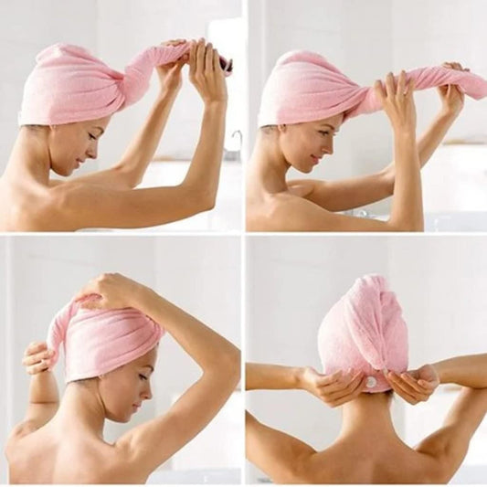 Quick Dry Microfiber Hair Wrap Towel for Women Fast Drying AntiFrizz Turban for All Hair Types Premium Fast AbsorbentGentle Microfiber Turban Care Professional