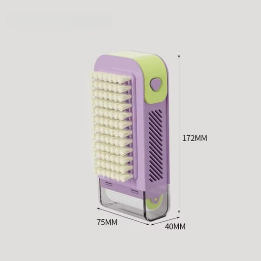 2-in-1 Laundry Scrubbing Brush with Soap Dispenser Box, Plastic Handle, Roller Foaming Soap Storage for Bathroom Clothes Cleaning