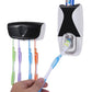 Wall Mounted Plastic Dust Proof Automatic Toothpaste Dispenser and 5 Toothbrush Holder with Cover Multicolor