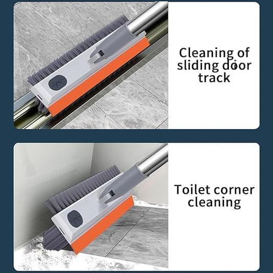 ONEFLESH 3 in 1 Bathroom Cleaner Brush Long Handle Floor Brush with Wiper for Home Cleaning, Bathroom Tiles Cleaning Brush, 180° Rotate Bathroom Brush for Heavy Duty_(AR)