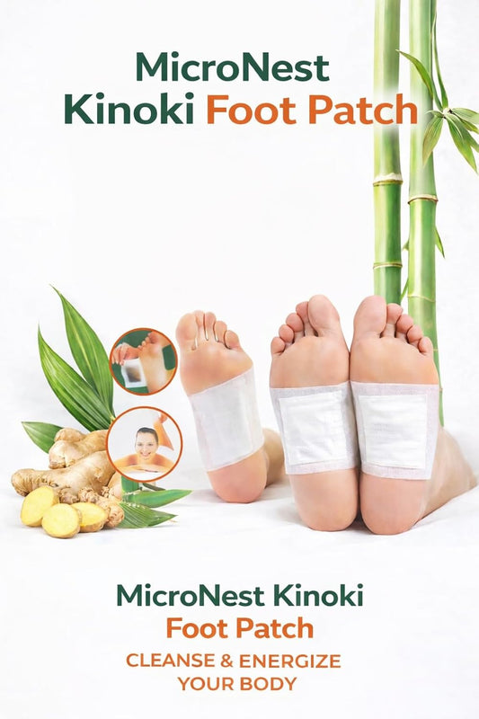 MicroNest Kinoki Detox Foot Patch with Adhesive Sheets | Natural Herbal Foot & Body Detox Patches for Relaxation & Deep Sleep | 20 Foot Patches + 20 Adhesive Sheets