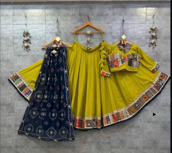 Pure roman silk  chaniya choli with heavy vintage work border