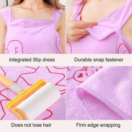 HSR Collection Wearable Bathrobe for Girls & Women, Bath Robe Towel for Women, Quick Dry Dress Towel for Ladies - (80 x 130 cm, 1 Piece) (Purple)