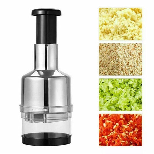 Onion Garlic Hand Press Chopper, Stainless Steel, Manual Operation, for Vegetables, Small