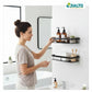 JIALTO 1 Pcs Bathroom Accessories - Multipurpose Aluminium Bathroom Shelf for Wall | Self-Adhesive Wall Mounted Bathroom Organiser Without Drill | 1 Pcs Black Bathroom Shelf | Bathroom Rack (Black)