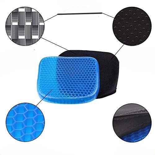 B W Egg-Seater Gel Honeycomb Seat Cushion, Ergonomic Orthopedic Support, Blue Cooling Pad with Non-Slip Cover for Office Chair, Car, Wheelchair.