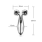 ikis 3d Massager Roller 360 Rotate Silver Thin Face Full Body Shape Lifting Wrinkle Remover Facial Massage Relaxation Tool,Body Itch Scratcher Stick - Pack of1