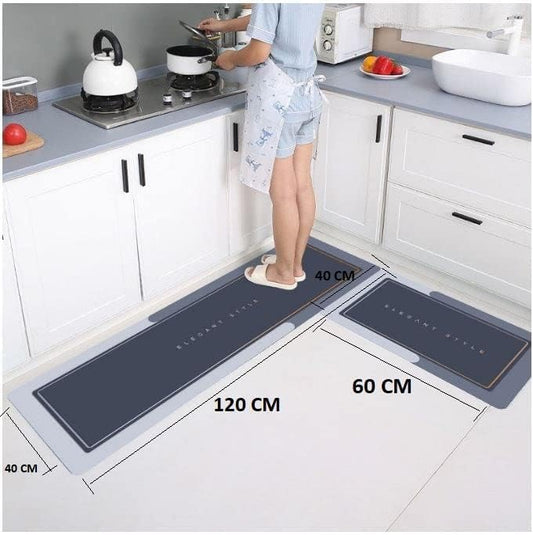 Claiez 2 Pcs Kitchen Mats, Waterproof Memory Foam Kitchen Rugs, Standing Desk Mat Floor Mats, Comfort Runner Rug Carpets for Kitchen Floor, Sink - (120 * 40 cm, 40 * 60 cm, Multicolor)