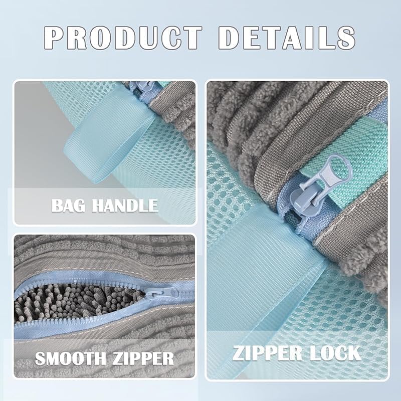 Glivary Shoe washing machine bag, Laundry shoe pouch for washer and dryer, Reusable and Durable Zipper Plush Washing Machine Bag for Sneakers, Delicates and Toys