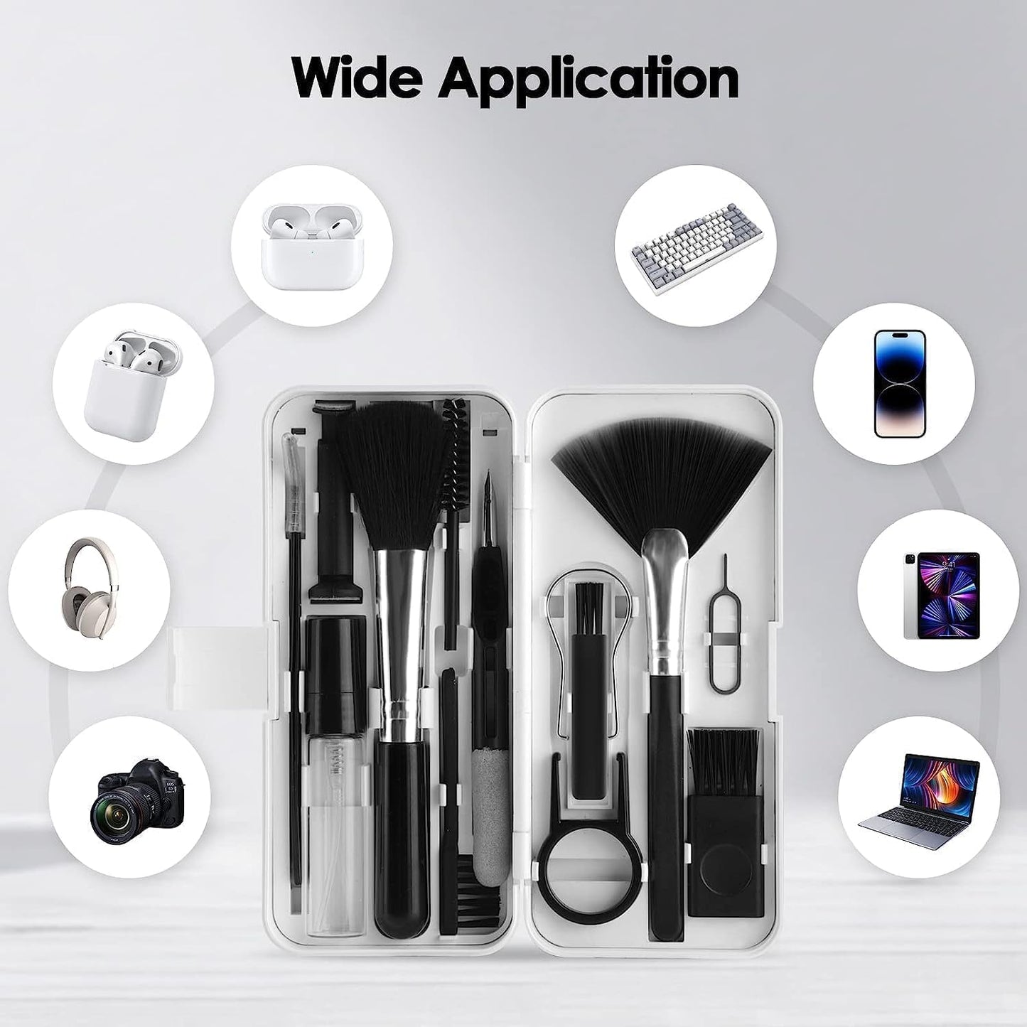 18 in 1 Multifunctional Keyboard Cleaner Kit for Electronic Devices, Keyboard Cleaning Brush, Headphones Cleaner Kit for AirPods, Cellphones,Laptop Cleaner, Camera,Earbuds