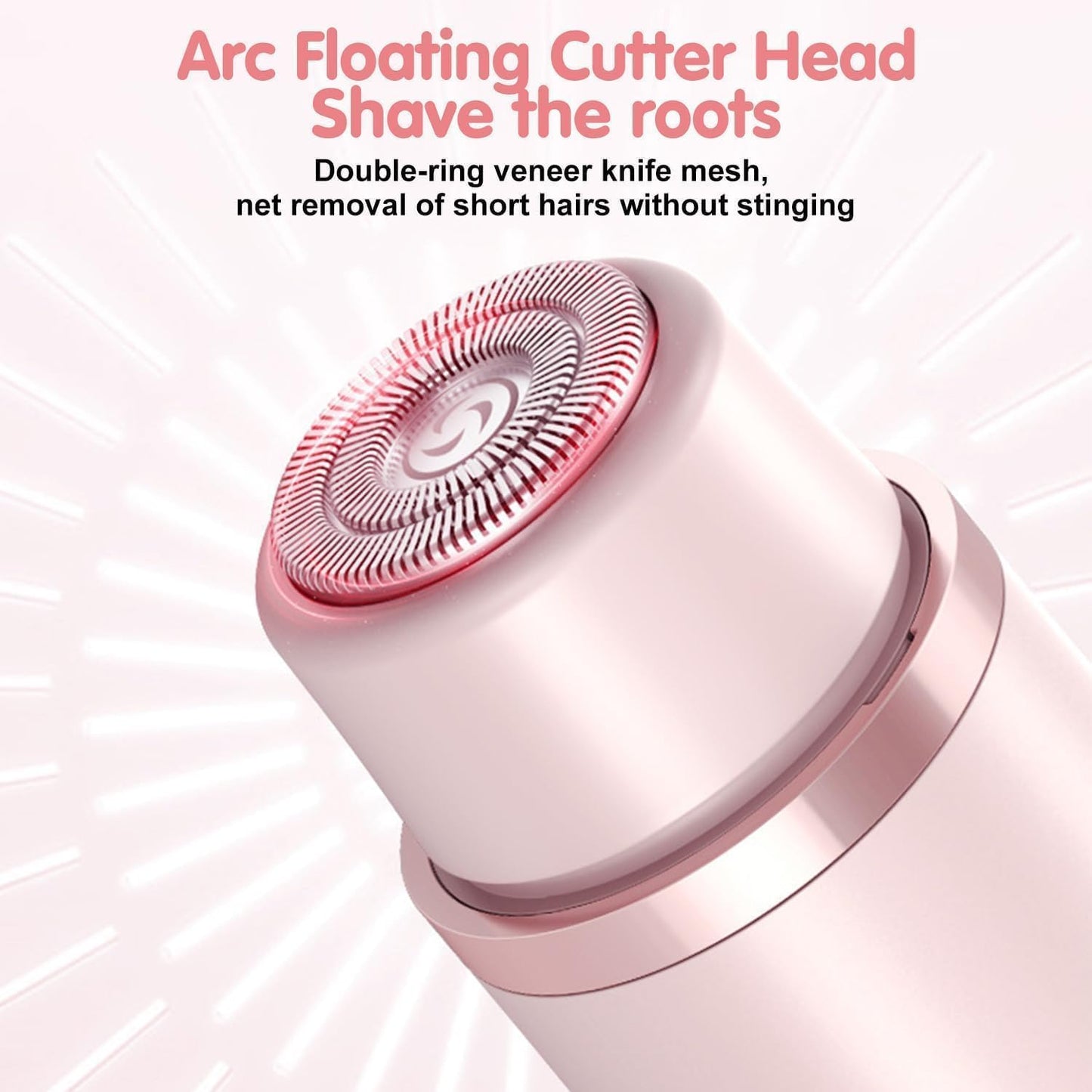 Portable Women’s Electric Shaver & Trimmer – Dual Head Hair Remover for Face, Bikini, Underarms & Legs, USB Type-C Rechargeable, Painless, Waterproof, Pink