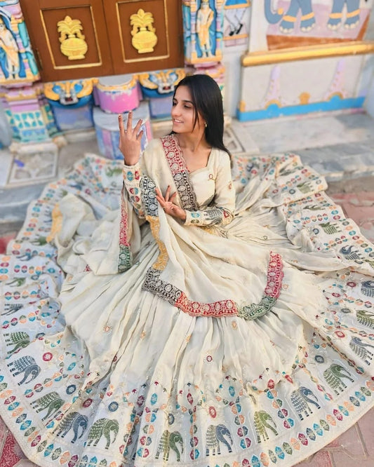 New Lounching Digital Print Muslin Cotton Lehenga Choli 💫.  VC SERIES:- 287  Lehenga(Semi-stitched) Lehenga Fabric : Muslin Cotton
