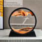 MOROVIK 3D Yellow Dynamic Sand Art Liquid Motion,Moving Sand Art Picture Round Glass 3D Deep Sea Sandscape in Motion Display Flowing Sand Frame Relaxing Desktop Home Office Work Decor (7 in) (Yellow)
