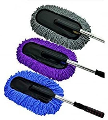 Car Duster Microfiber Brush Wax-Coated | Shine & Dust Removal Cleaning Brush | Wax-Coated Duster for Cars