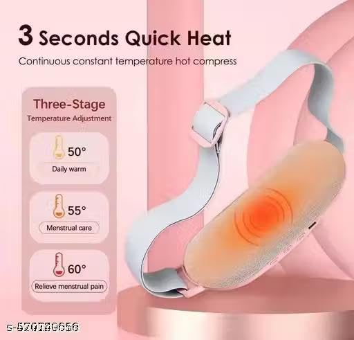 Period Cramp Relief Massager & Heating Pad for Cramps Portable Cordless Periods Machine 3-Temp. 3-Massage Mode Fast Menstrual Pain Device Women