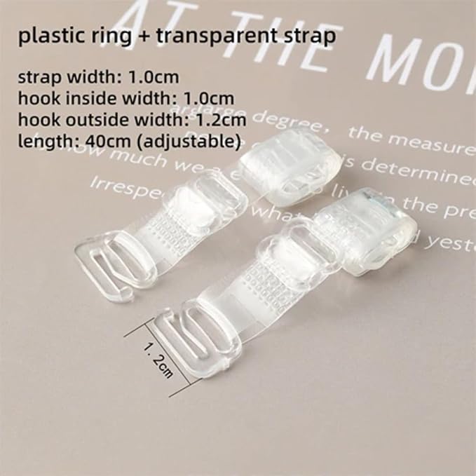 GLAMORAS Women PU Material Invisible Clear Bra Strap Non-Slip Adjustable Bra Strap Soft Transparent Shoulder Strap
