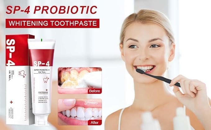 SP 4 Ultra Brightening Toothpaste Advanced Whitening Formula for Stain Removal and Enamel Protection-50gm Pack Of 2
