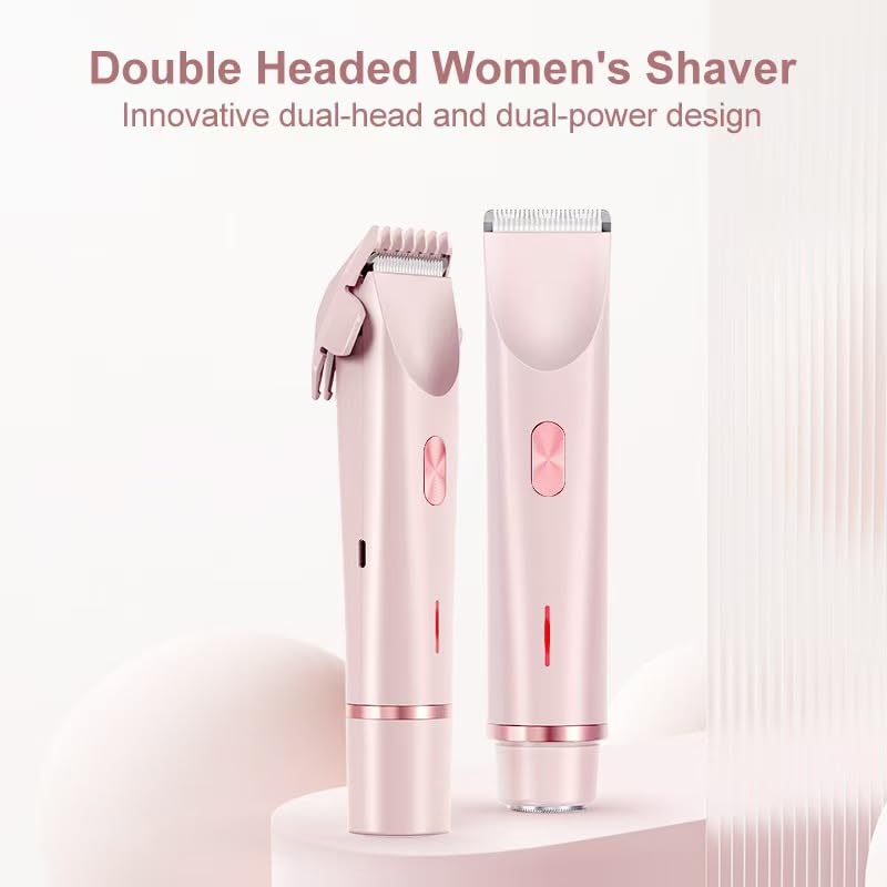 2025 New Bikini Trimmer for Women,Dermave Bikini Shaver,2-in-1 Electric Razors for Women (Pink)