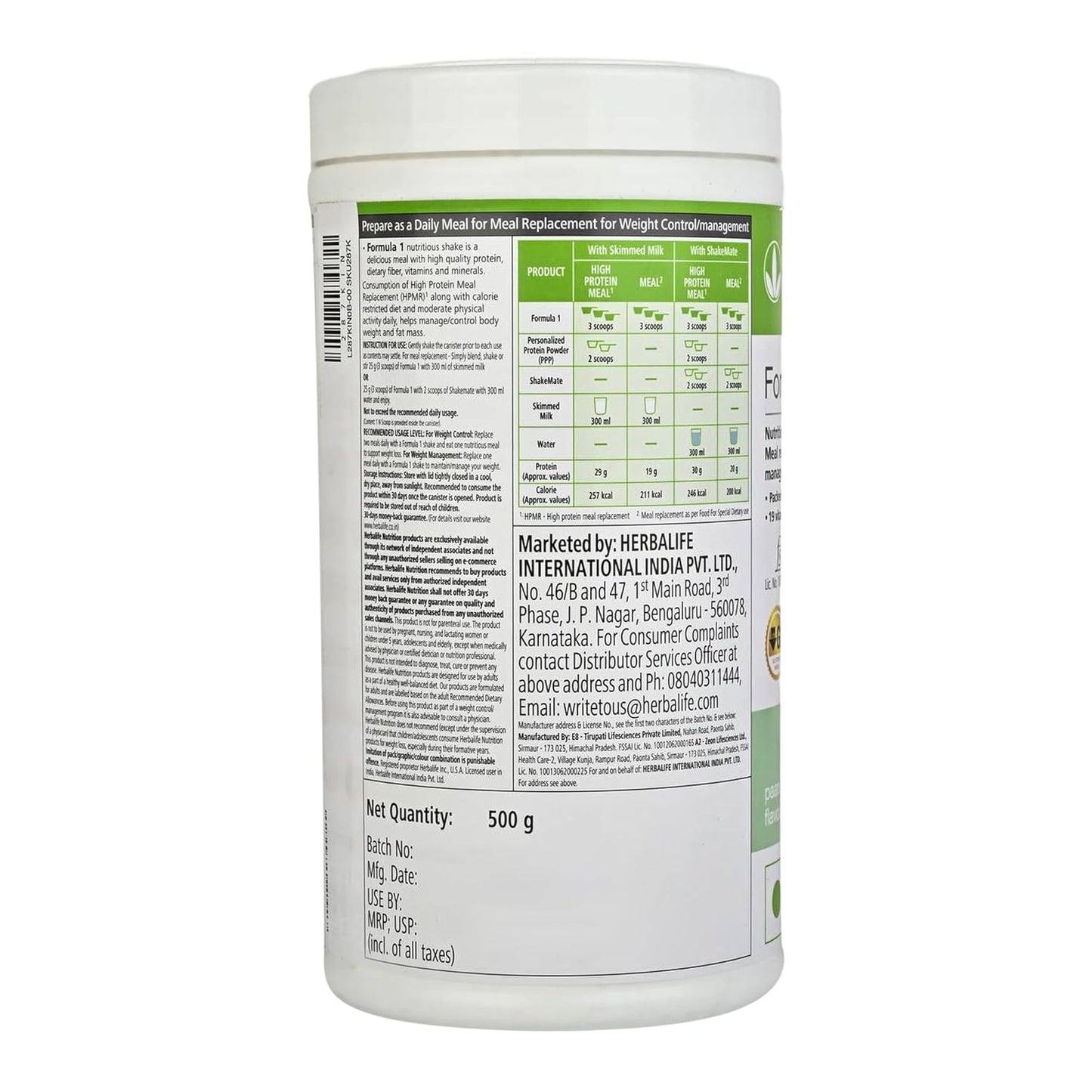 Herbalife Formula 1 Nutritional Shake Mix Paan 500 Gram