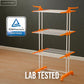 Happer Premium Clothes Stand for Drying with Wheels | Portable | 3 Layer Rack for Balcony | Foldable Wings | 24 Hanger Rods | Anti Rust Steel Metal (Orange | Prince Jumbo)