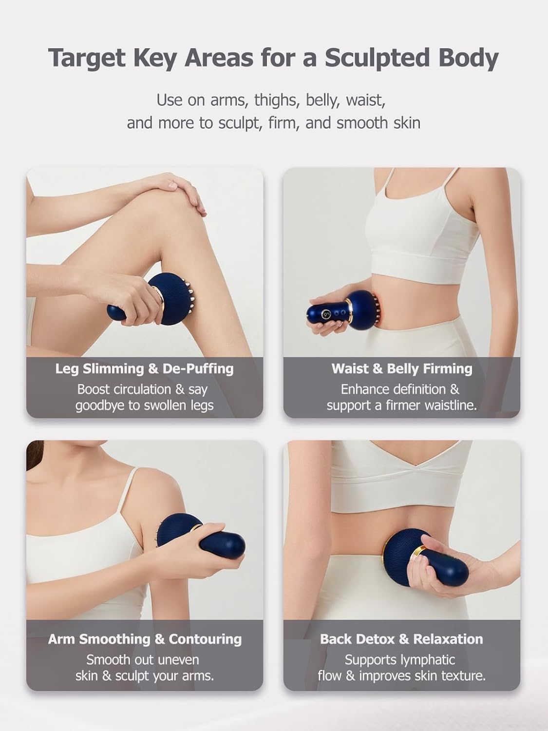 Anti-Cellulite Slimming Massager – Professional Lymphatic Drainage Device with Microcurrent, Red Light, Heat & Vibration for Full-Body Contouring, Fat Reduction & Skin Firming
