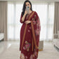 TOP FABRIC :  SLUB COTTON WITH CUT PEST EMBROIDERY WORK