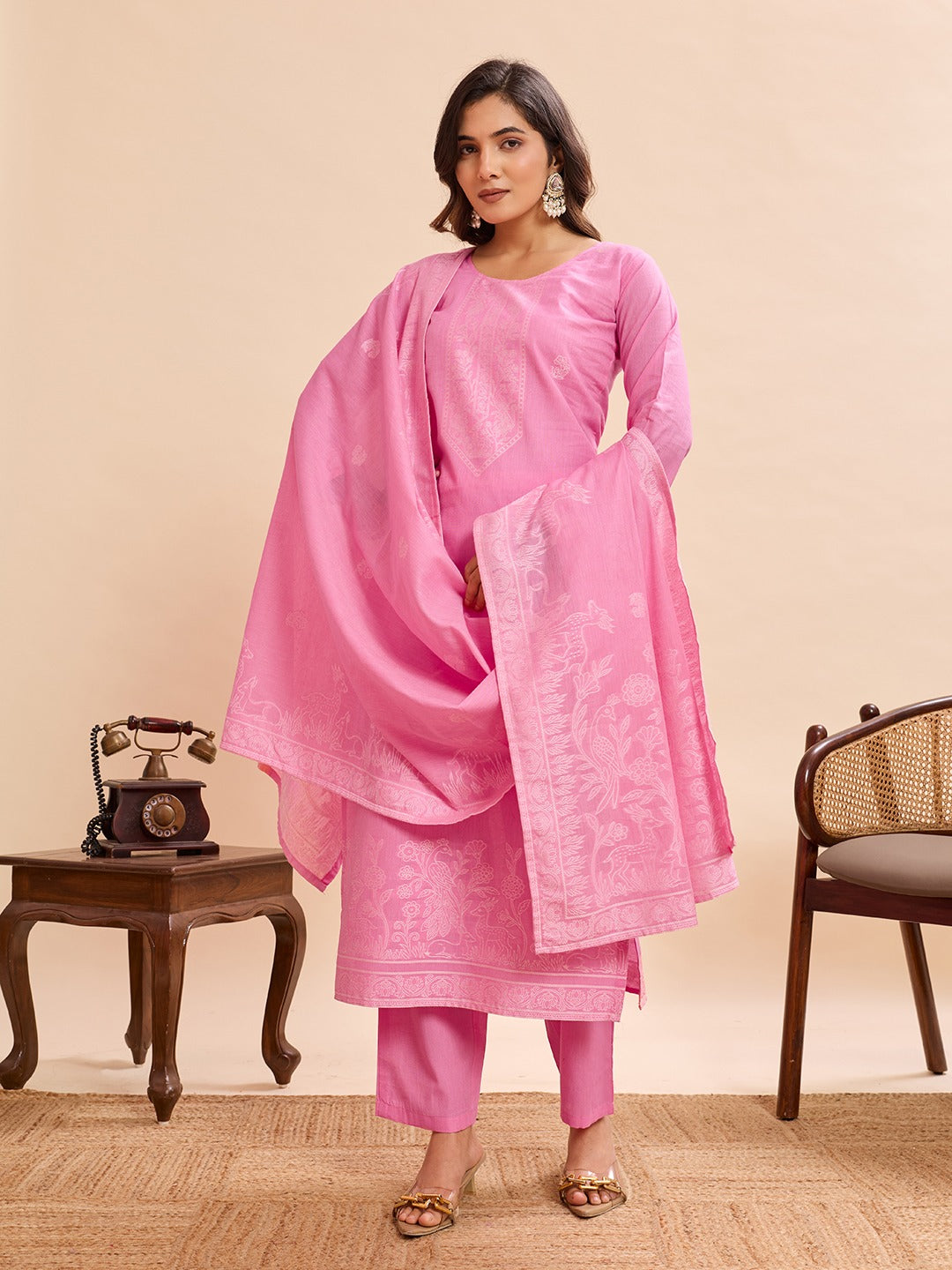 Presenting New NK Series High Quality  Top Fabric: Pure Cotton 100%  Work: Jacquard Work  Neck: Round Neck