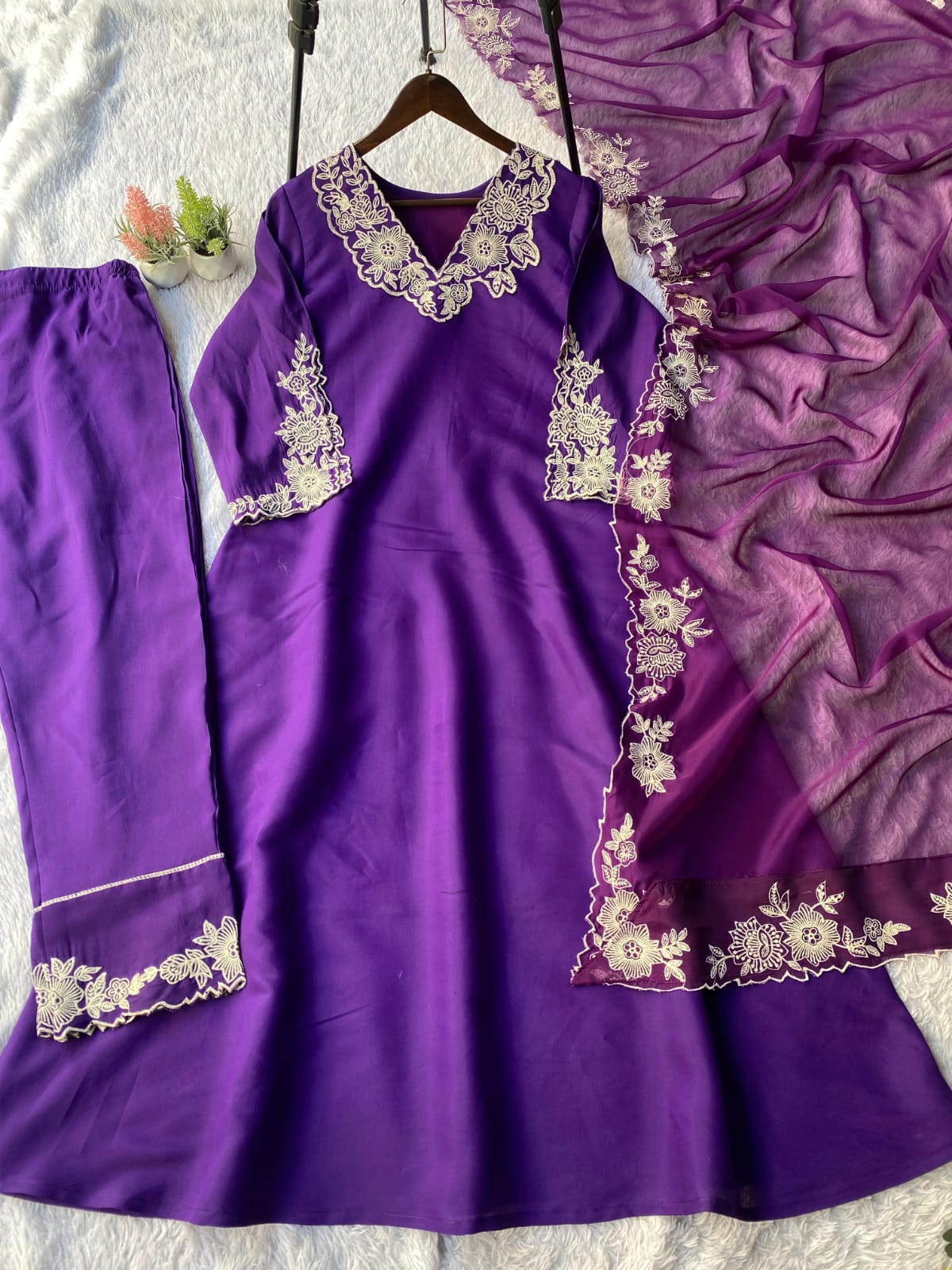 XCLUSIVE AND TRENDY FOR WEDDING SEASON OUR EMBROIDERED TOP, PANT AND DUPATTA