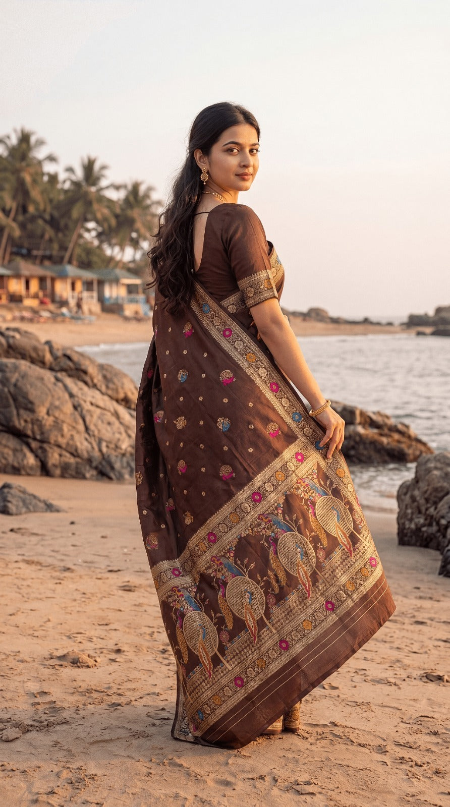 VALLABHADHISH SAREE     CATELOG NO.: DD-074   Fabric: Banarasi Soft Silk Saree With Meenakari Work