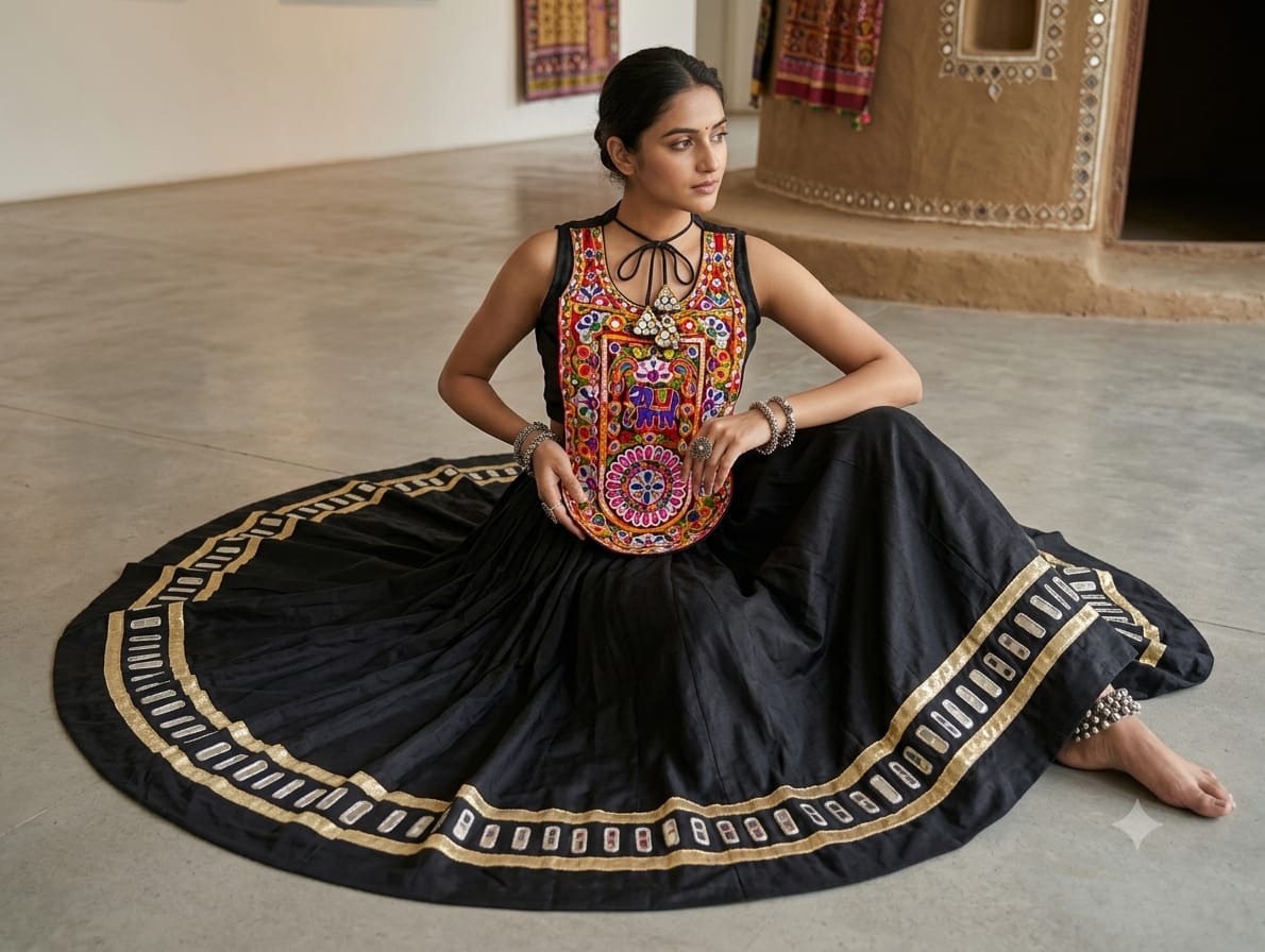 Lehenga Stitched Lehenga Fabric : Roman Silk Lehenga Work : Mirror Work Less