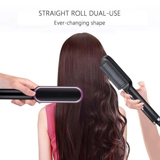 Ceramic Hair Straightening Comb, Hair Straightener for Woman, Electric Hair Brush Straightener Comb for Smooth, Silky Hair - Straightener Brush with 30s Heating, 5 Heat Settings