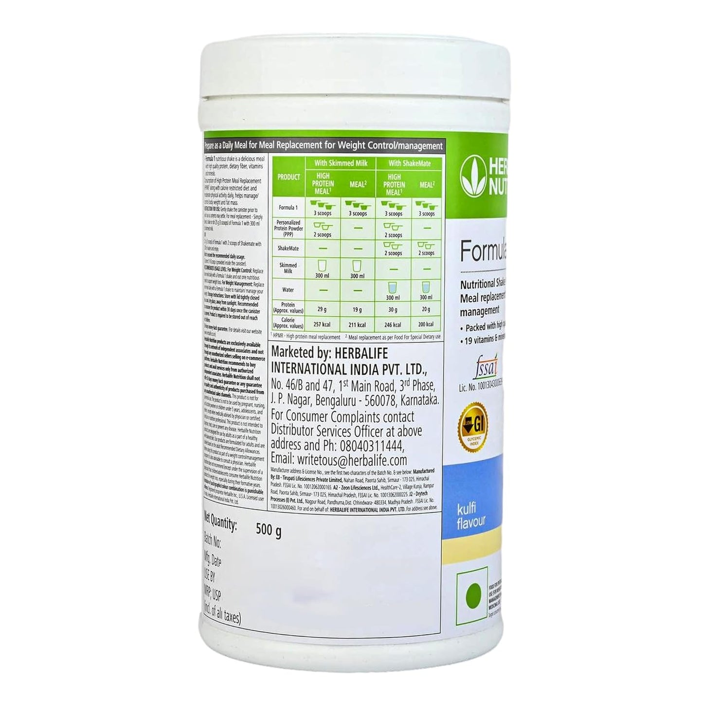 Herbalife Formula 1 Nutrition Shake Mix Kulfi Flavor 500 g
