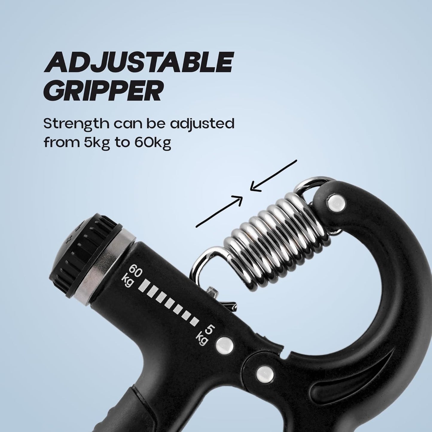 Polypropylene 5KG To 60KG Weight Adjustable Hight Quality Hand Gripper for Men & Women |Hand Grip|Finger Exerciser|Power Gripper|Hand Exerciser Equipment|Hand Strengtheners