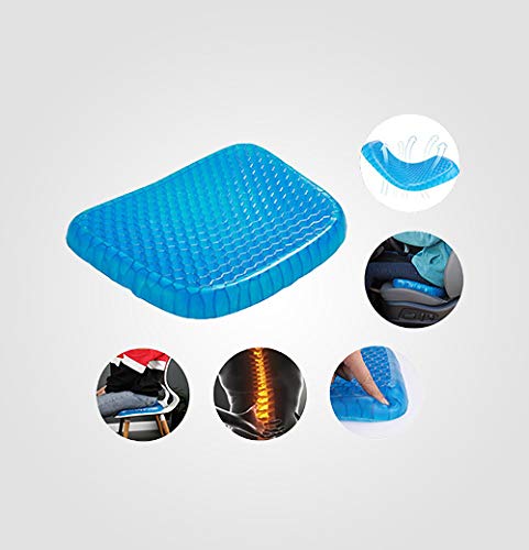 B W Egg-Seater Gel Honeycomb Seat Cushion, Ergonomic Orthopedic Support, Blue Cooling Pad with Non-Slip Cover for Office Chair, Car, Wheelchair.
