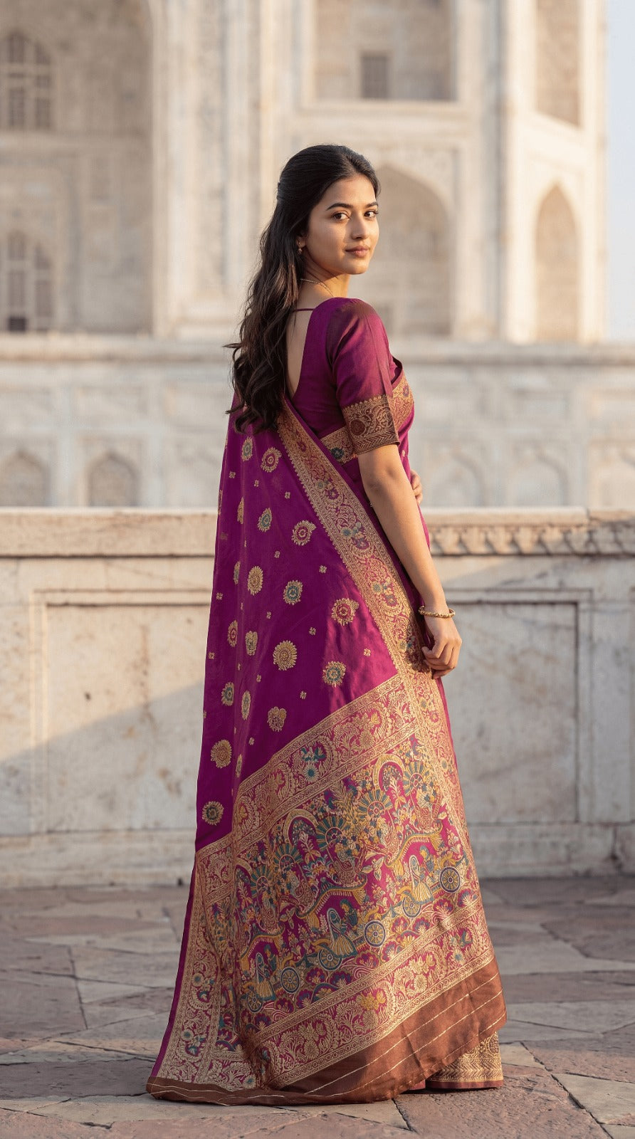 VALLABHADHISH SAREE  CATELOG NO.: DD-075   Fabric: Banarasi Soft Silk Saree With Meenakari Work