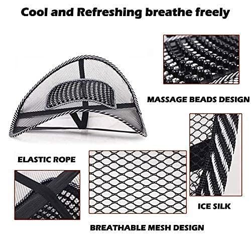 Car Back Rest with Lumbar Support Mesh Cushion Pad,Universal Back Lumbar Support for Chair Back Rest Cushions Ergonomic Seat Lumber Back Correction for Comfortable Seating Medical & Supports