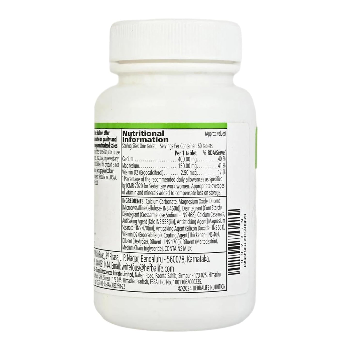 Herbalife Calcium Tablets with Vitamin D & Magnesium – 60 Tablets for Adults | Daily Bone Health Supplement