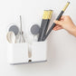 ABS Plastic Self Adhesive Magic Sticker Toothbrush Holder Wall Mounted for Bathroom with Drain Tray for Bathroom/Kitchen Spoon Holder/Toothbrush Holders for Bathroom