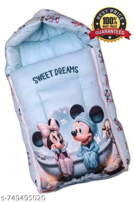 3 in 1 Baby Bed, Sleeping Bag & Carry Nest, Cotton Baby Bedding for New Born & Infant, Portable Bassinet, for Baby Carrying & Unisex Baby Sleeping Bed, 0 to 12M
