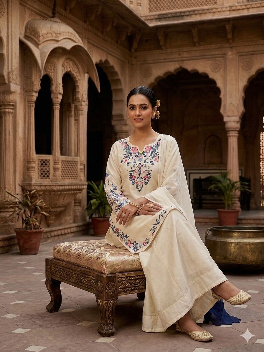 THIS SEASON WEAR OUR BEAUTIFUL EMBROIDERED TOP , PLAZZO WITH DUPATTA