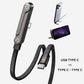 SHAYOXA USB-C to USB-C Braided Cable, 240W Fast Charging, Foldable Connector, Black