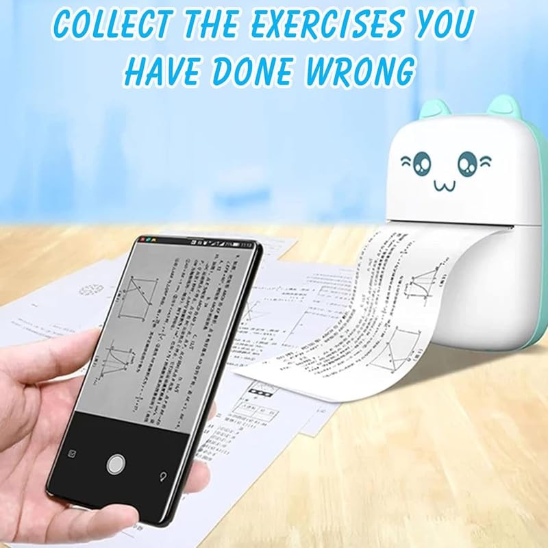 200DPI Mini Thermal Printer – Wireless convenience with Bluetooth 4.0 connectivity for Android & iOS. Effortlessly prints photos, notes, lists, and QR codes